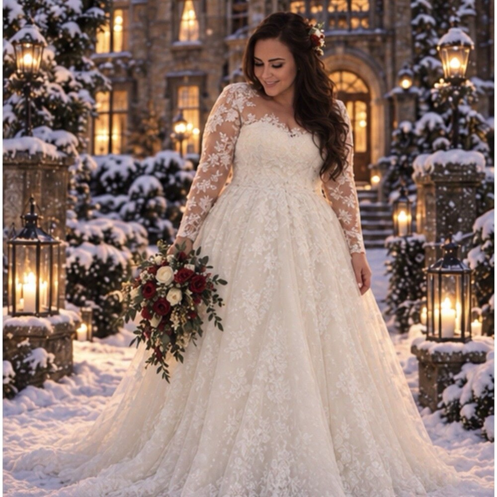 Vintage Anna Sorrano Wedding Dress UK 16-18 Ivory Lace Corset Long Sleeve